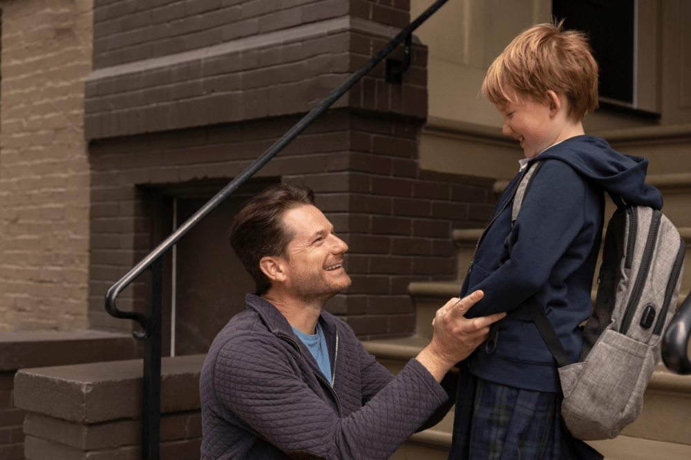 ayah jemput anak sekolah