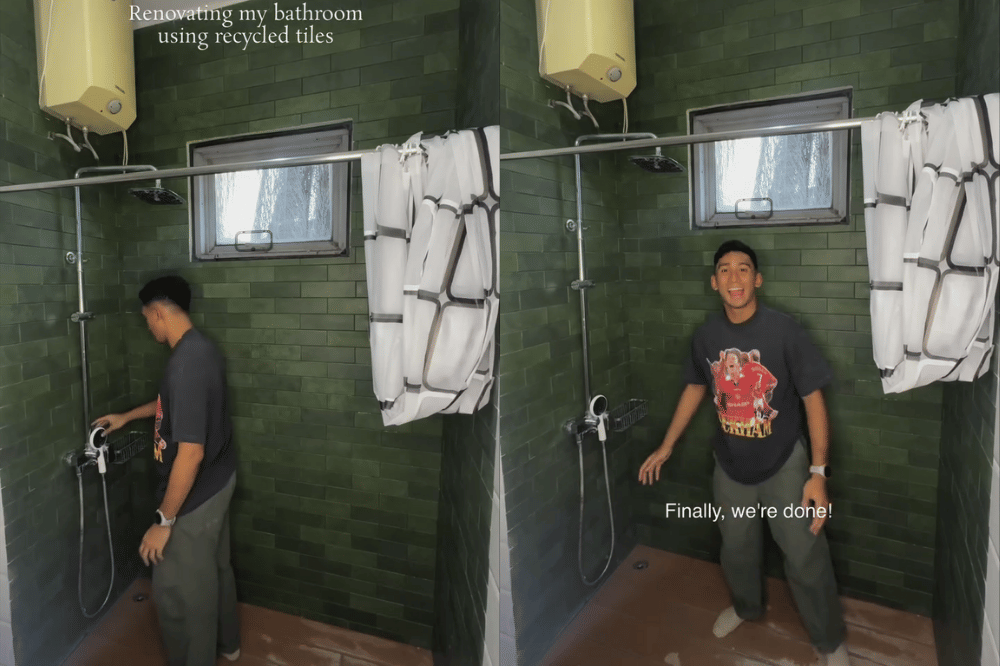 Foto Daffa Wardhana Renovasi Kamar Mandi