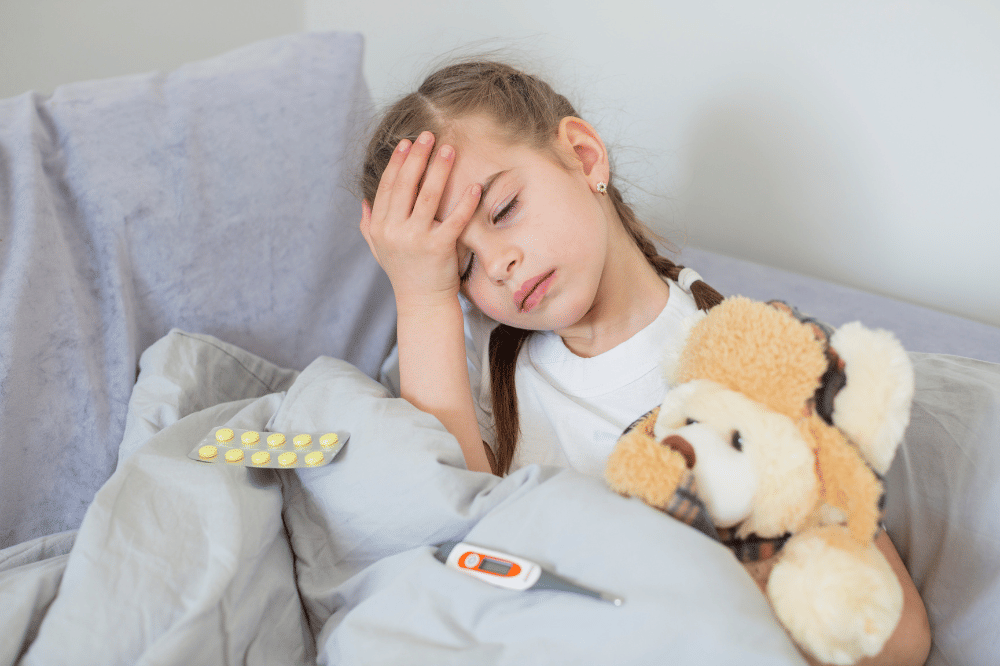 Anak perempuan merasa pusing