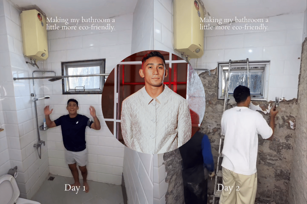 Foto Daffa Wardhana Renovasi Kamar Mandi