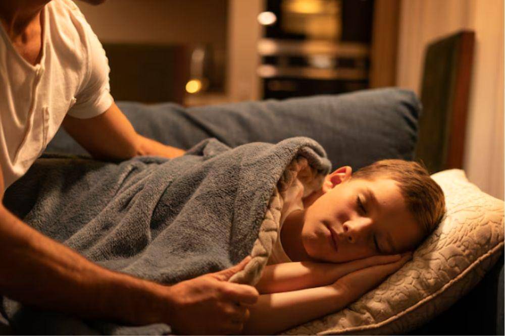 ilustrasi anak tidur malam