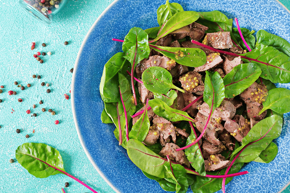 Makanan yang terbuat dari sayur bayam dan daging