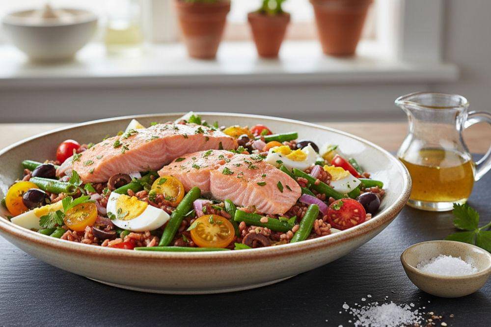 Resep Salad Nasi Beras Merah dan Salmon untuk Nutrisi Kesuburan
