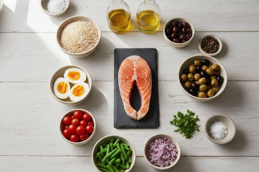 Resep Salad Nasi Beras Merah dan Salmon untuk Nutrisi Kesuburan