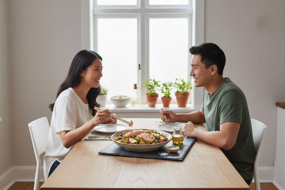 Resep Salad Nasi Beras Merah dan Salmon untuk Nutrisi Kesuburan