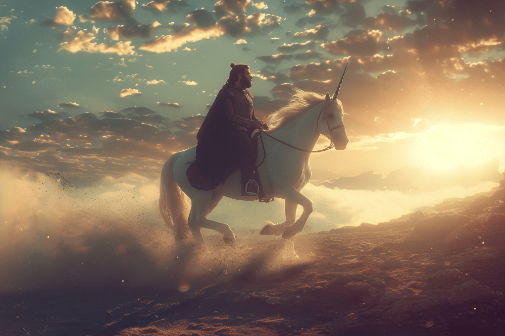 Seorang laki-laki naik kuda