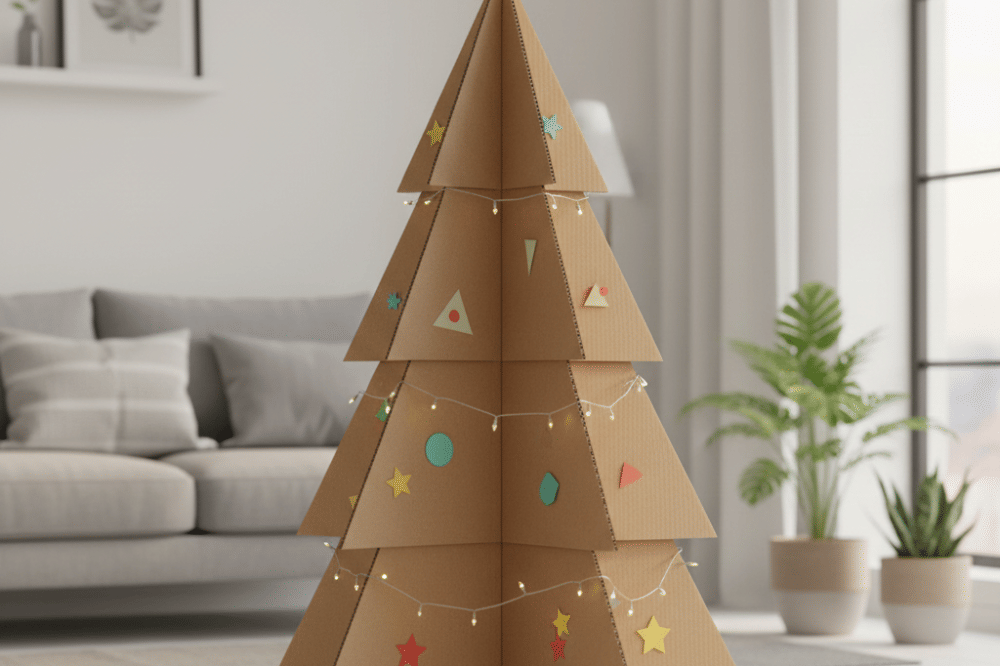 DIY Pohon Natal dari Kardus