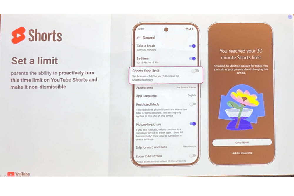limitasi video Shorts dengan pengaturan
