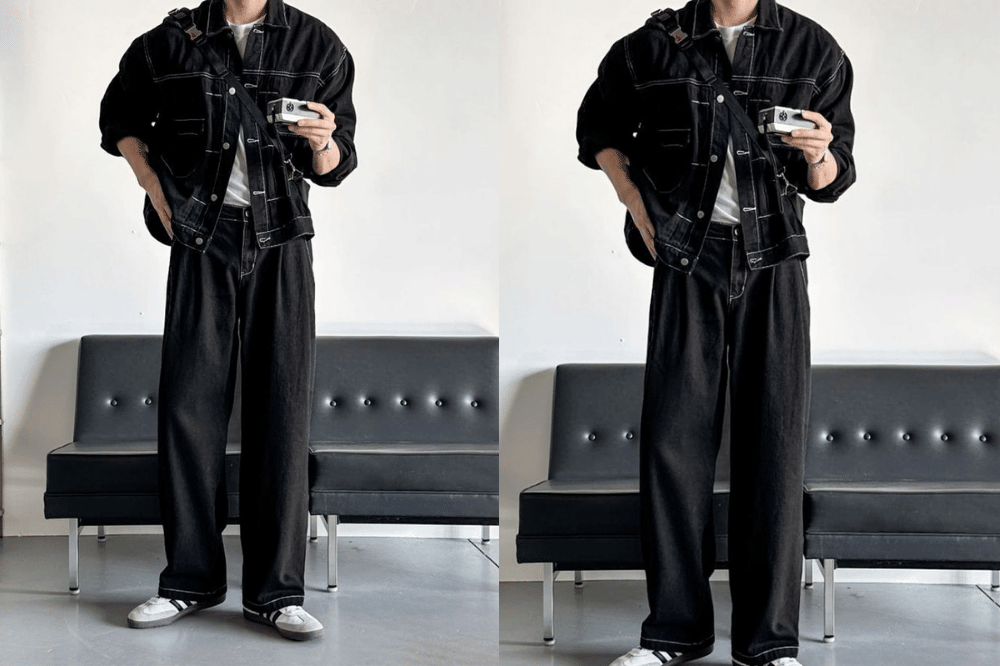 Model baju Natal remaja laki-laki 2025 dengan tema denim on denim