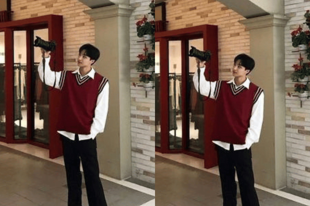 Model baju Natal remaja laki-laki 2025 pakai vest dan kemeja