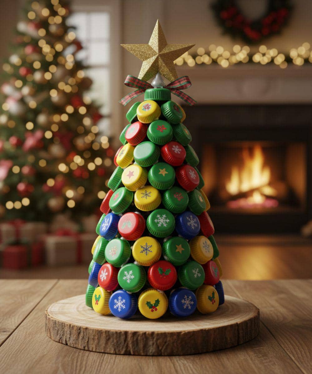 DIY Pohon Natal dari Tutup Botol