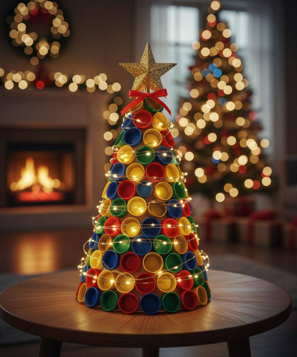 DIY Pohon Natal dari Tutup Botol