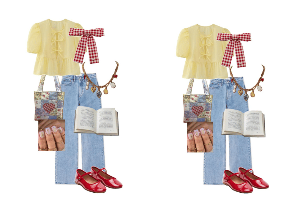 Model baju Natal remaja perempuan 2025 pakai jeans