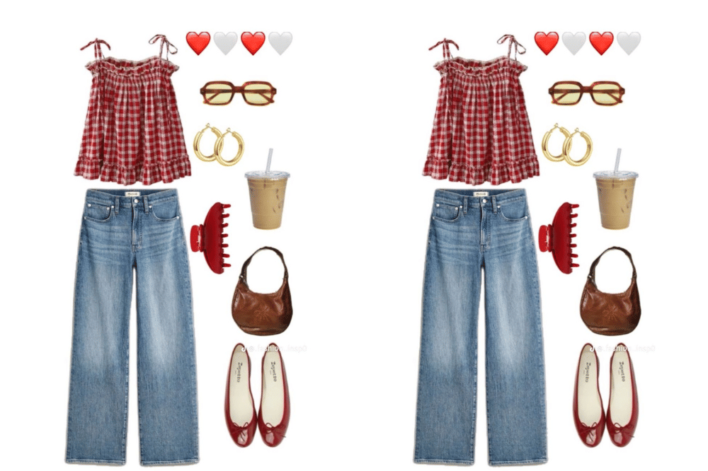 Model baju Natal remaja perempuan 2025 pakai jeans