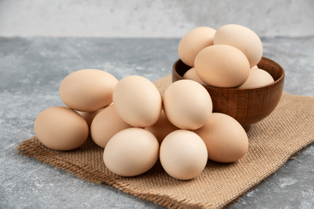 Beberapa telur yang telah ditata