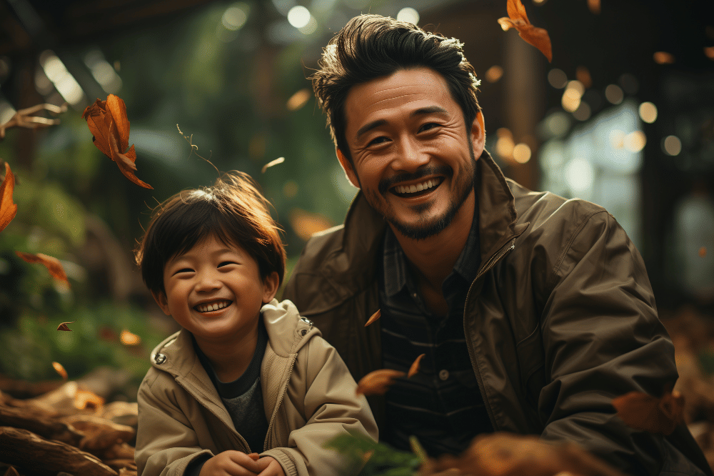 Papa dan anak yang bahagia