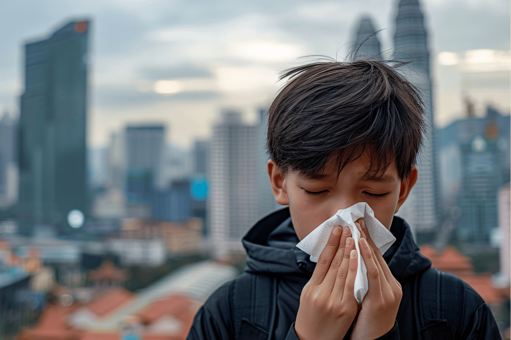 anak dengan hidung tersumbat