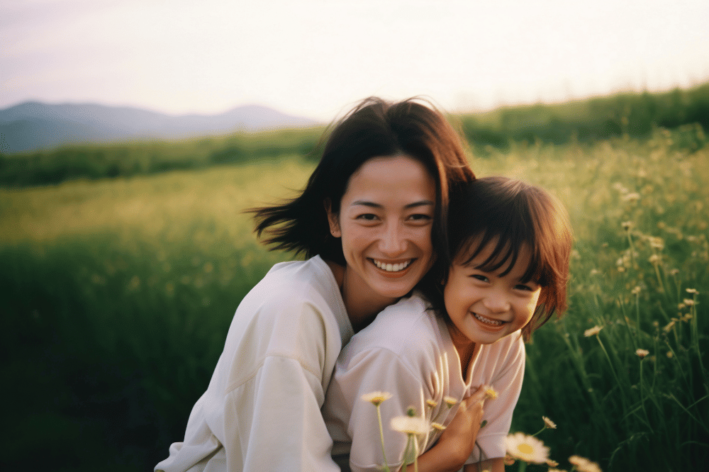 anak dan mama yang berpelukan