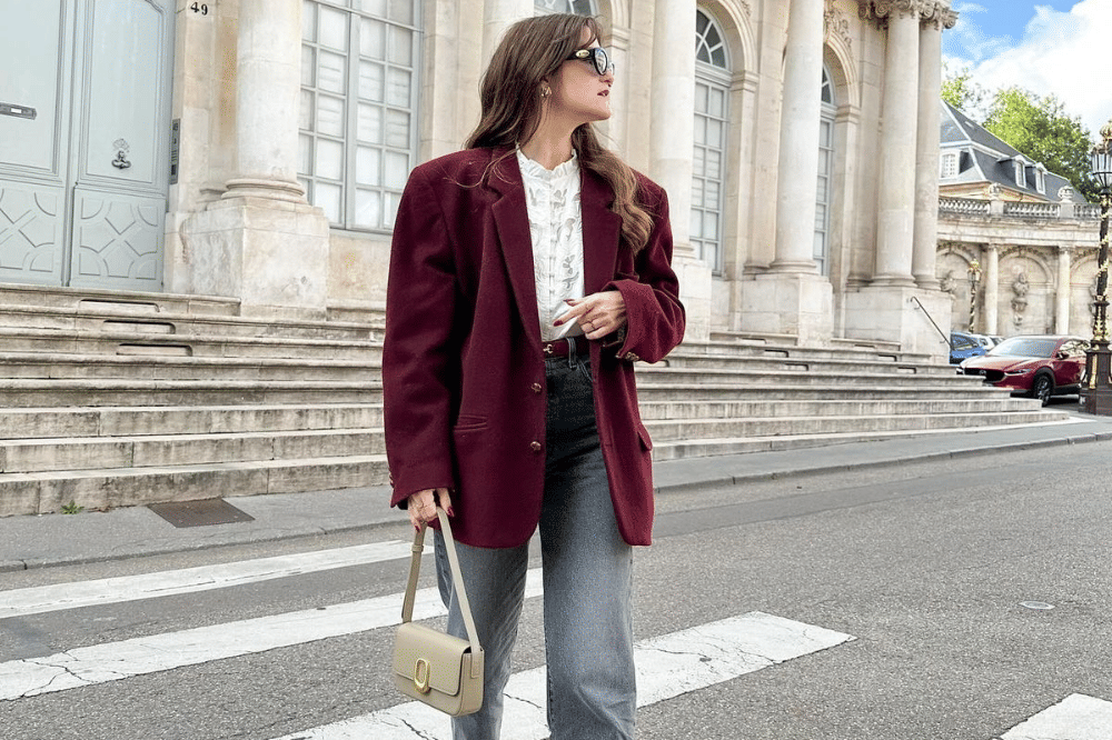 burgundy outfit