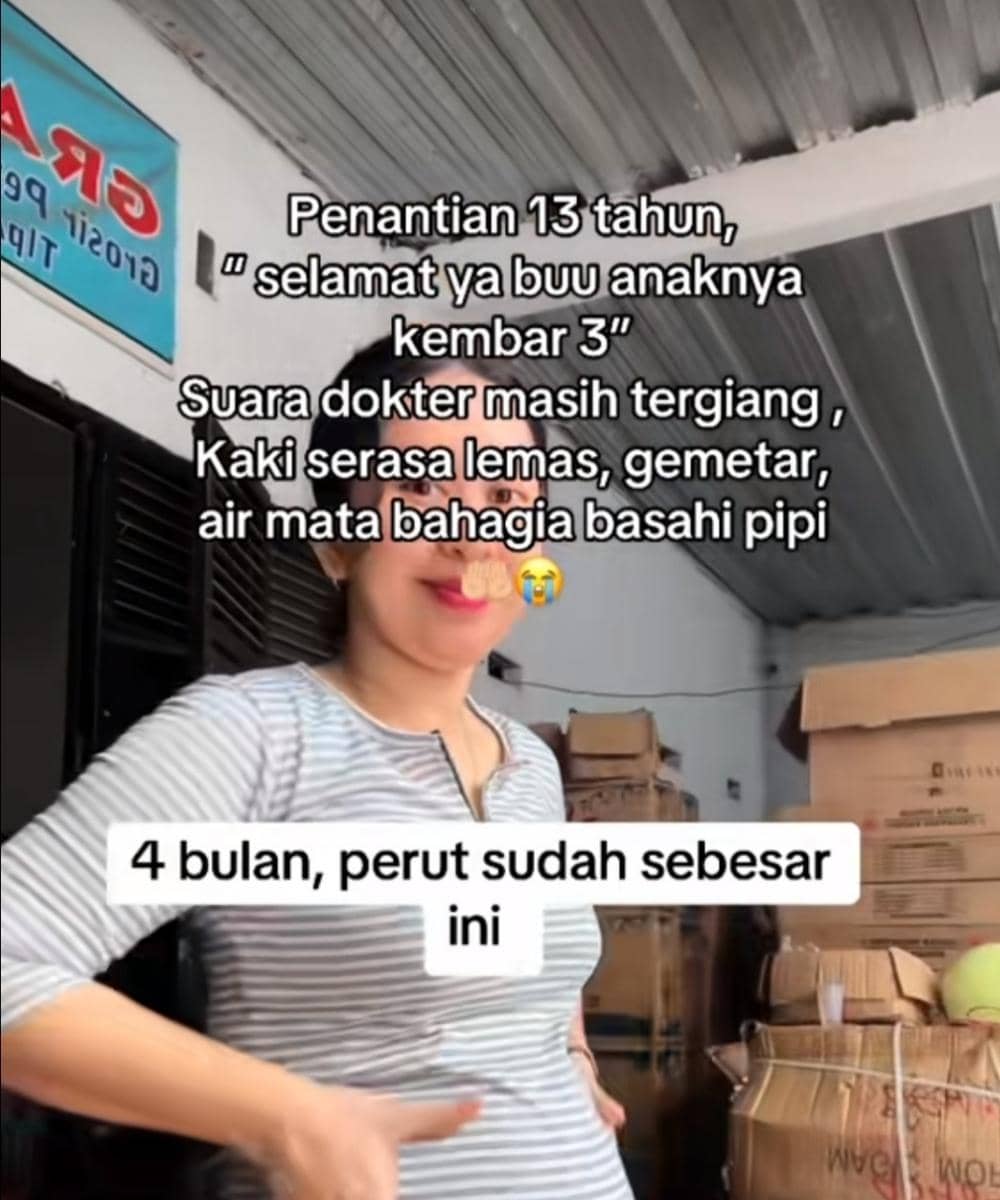 Kisah Haru Ibu Dikaruniai Kembar Tiga setelah 13 Tahun Menanti