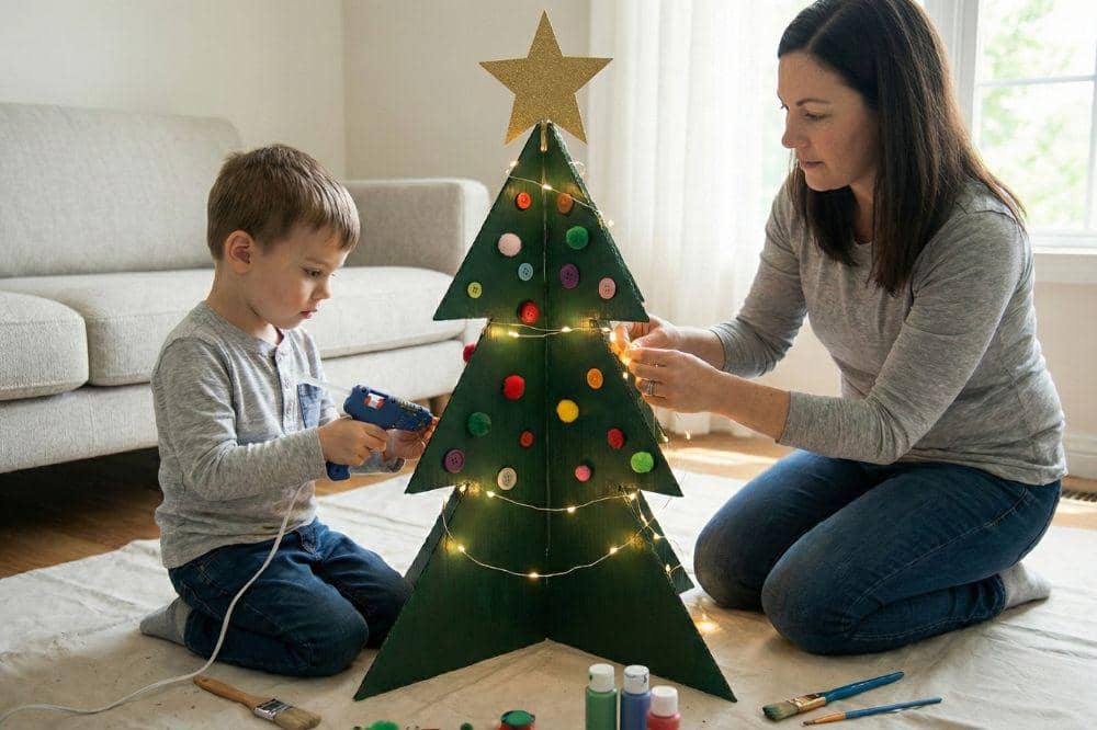 Cara Membuat Pohon Natal dari Kardus 3