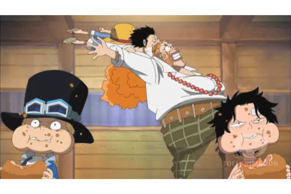 Luffy, Sabo, dan dadan di Popmama