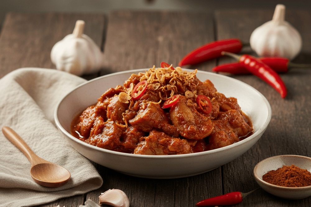 Ampela ayam dengan bumbu balado