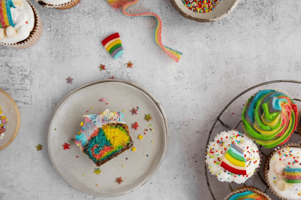 Rainbow cupcake