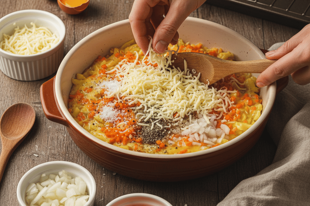 Cara membuat telur panggang kentang wortel mozarella