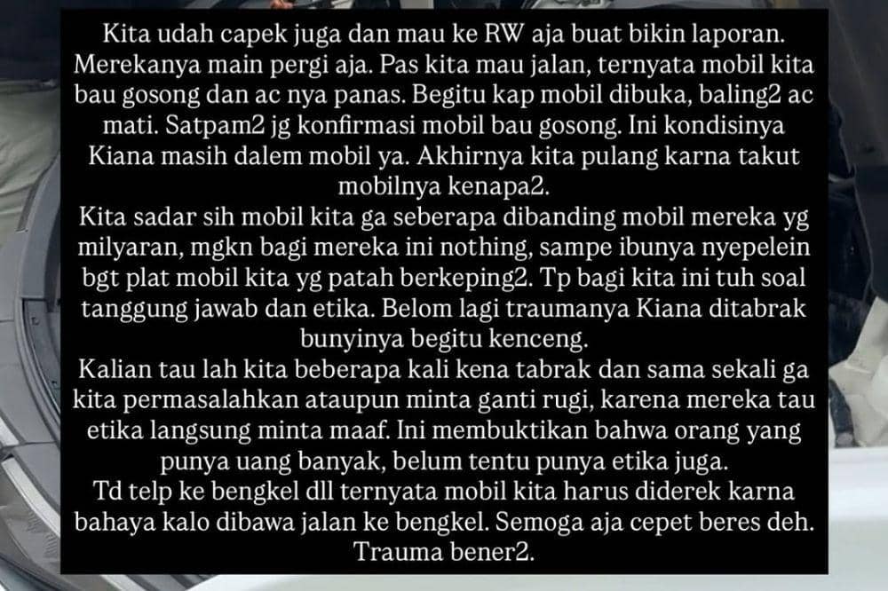 Mobil Ken dan Grat Mengalami Tabrakan, Pelaku Tolak Tanggung Jawab