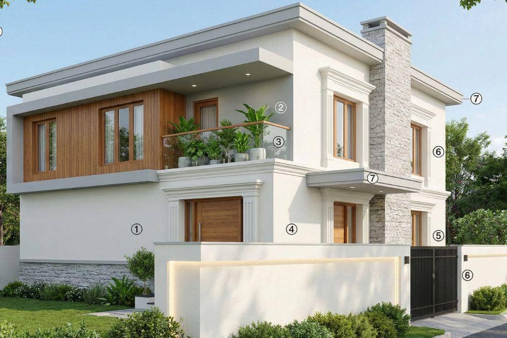 Ide Cat Eksterior Rumah Warna Cloud Dancer