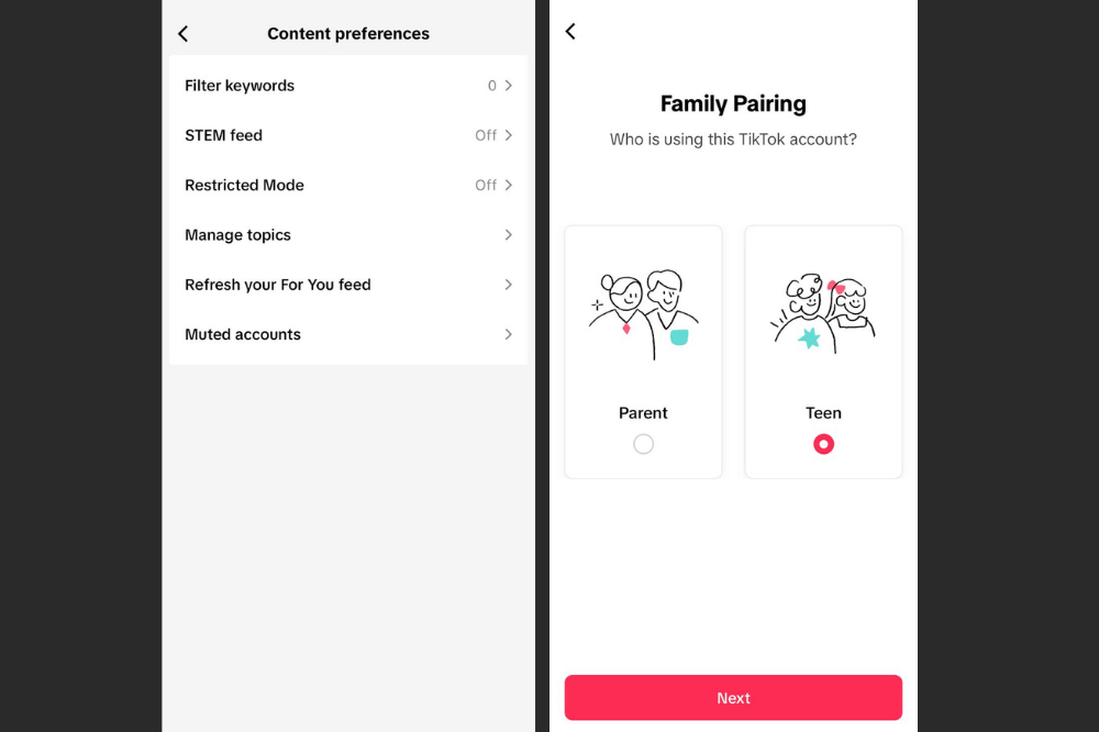 Tangkapan Layar Pengaturan TikTok