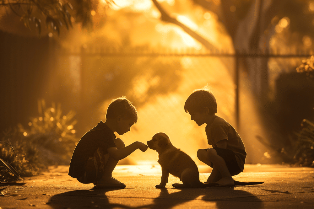 Ilustrasi anak menghibur temannya