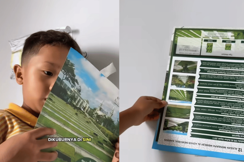 Anak laki-laki mengingat kematian dengan menempelkan poster soal pemakaman