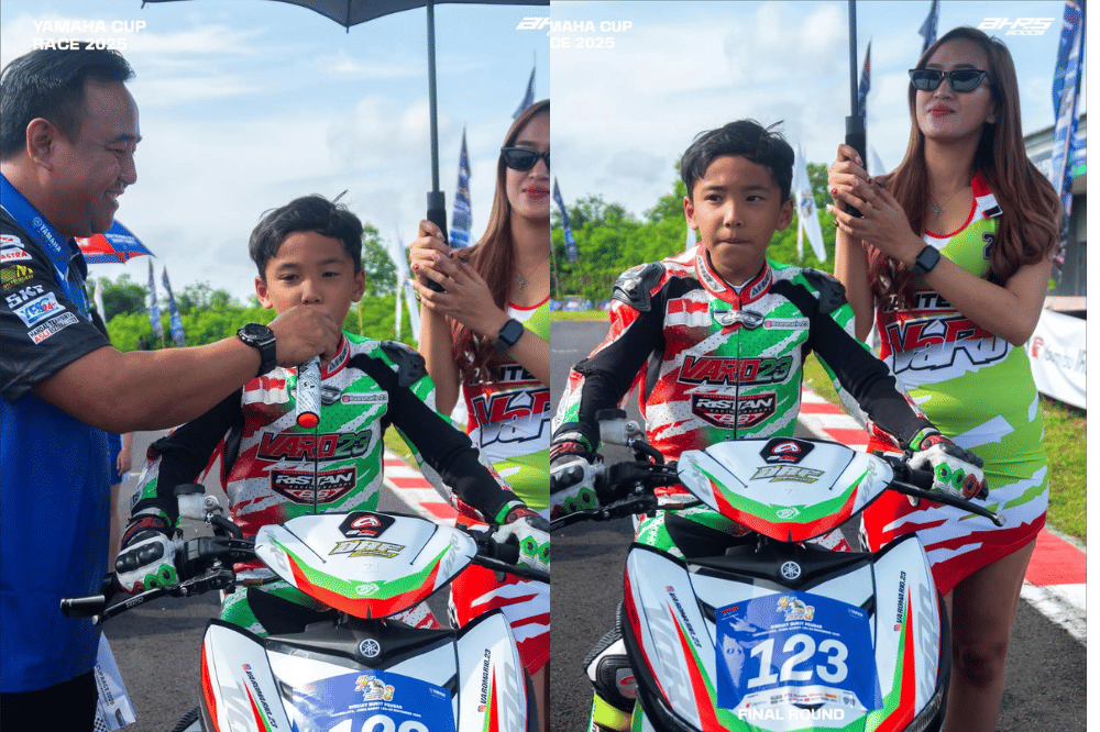 Varo Mario di atas motor balapnya