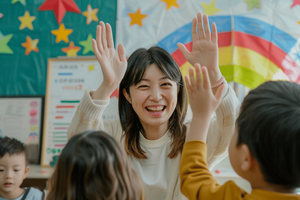 Ilustrasi guru mengajar bahasa Inggris