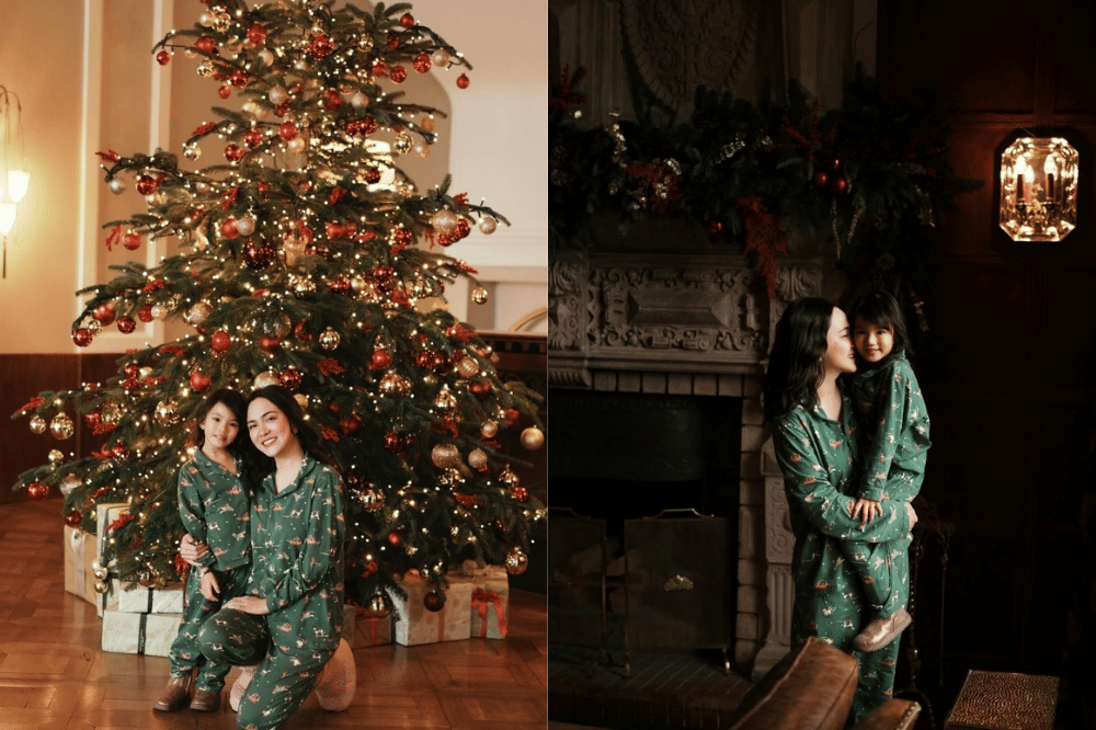 Shandy Aulia tampil kompak rayakan Natal bersama sang anak