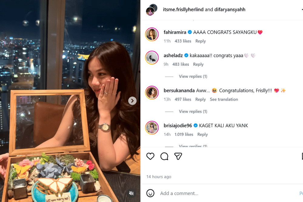 Frislly Herlind Resmi Dilamar Kekasihnya saat Tahun Baru