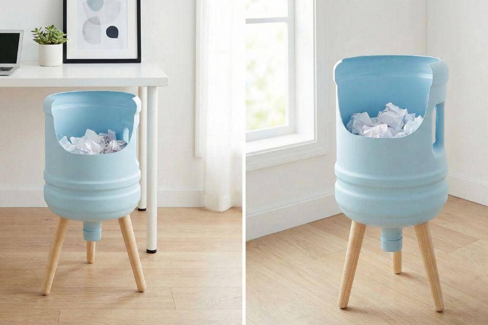 7 DIY Galon Bekas Air Mineral untuk Tempat Sampah 7