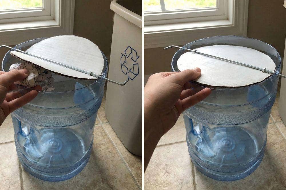 7 DIY Galon Bekas Air Mineral untuk Tempat Sampah 1