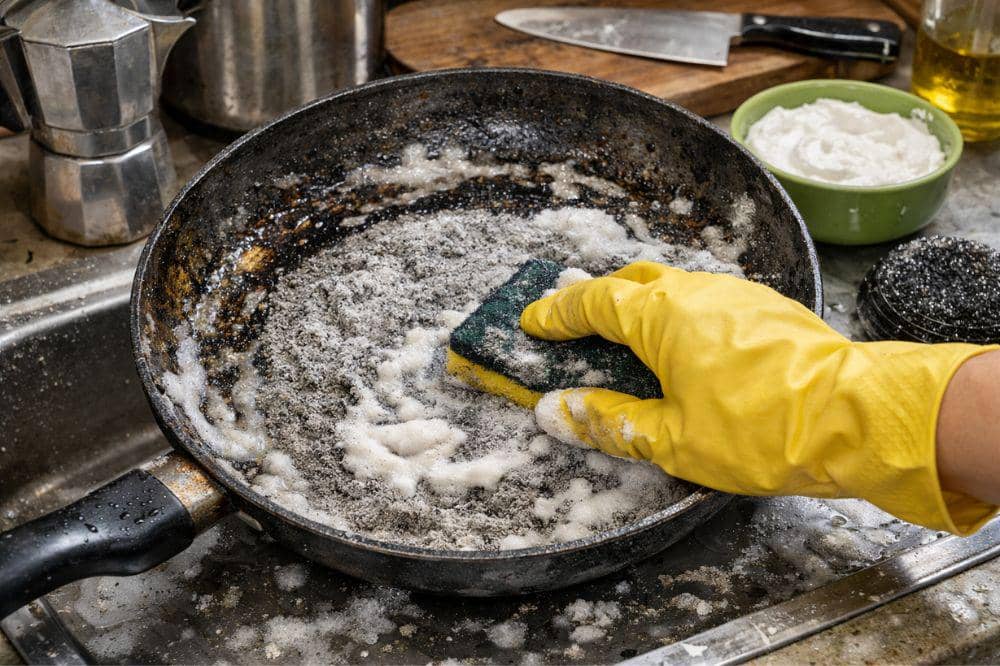 5 Cara Membersihkan Wajan yang Berkerak