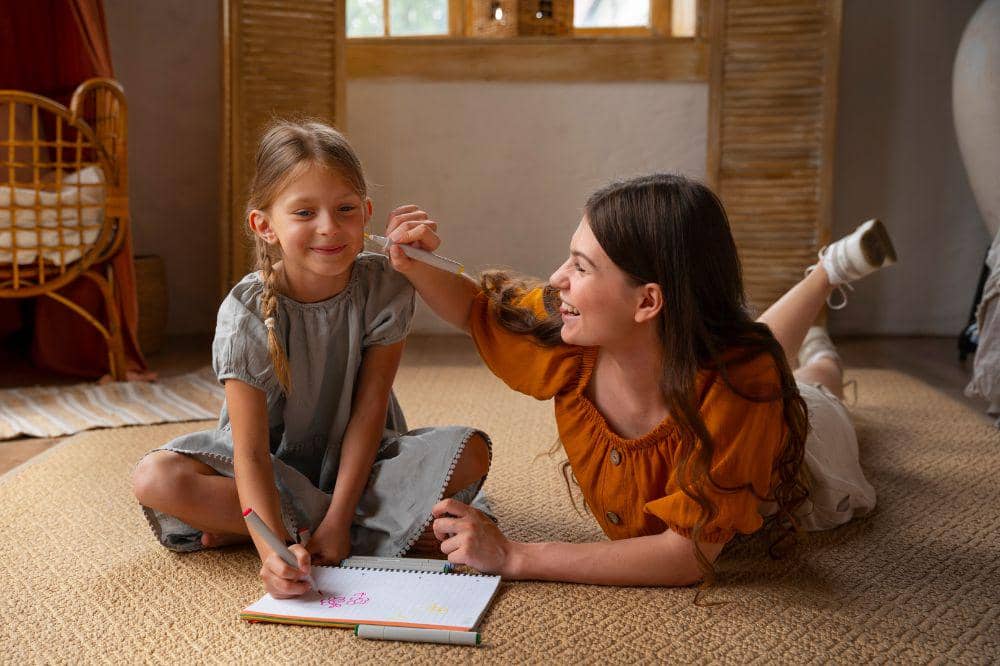 Mama sedang mendengarkan anak