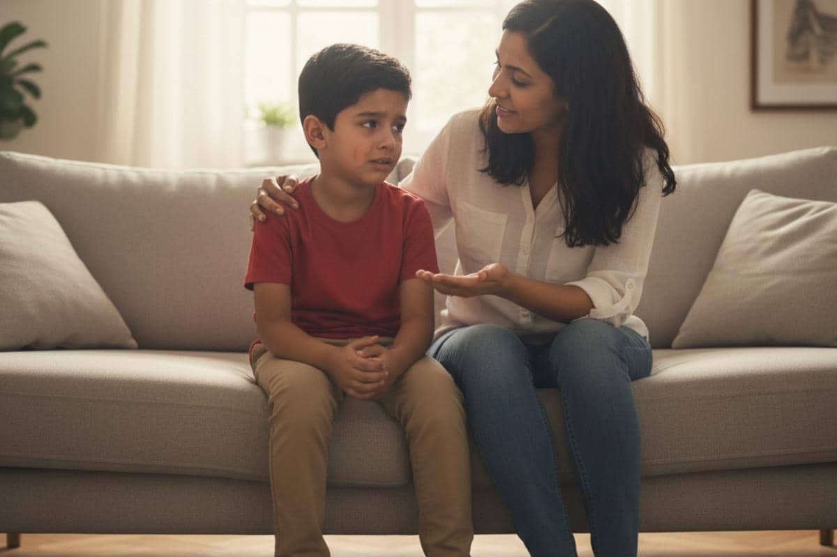 mama menasehati anak