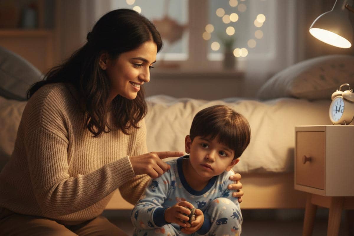mama dan anak sedang bermain