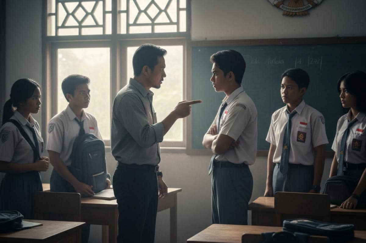 ilustrasi guru memarahi murid