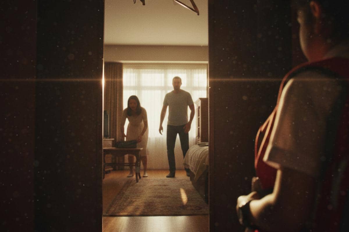 Ilustrasi anak bersembunyi di lemari