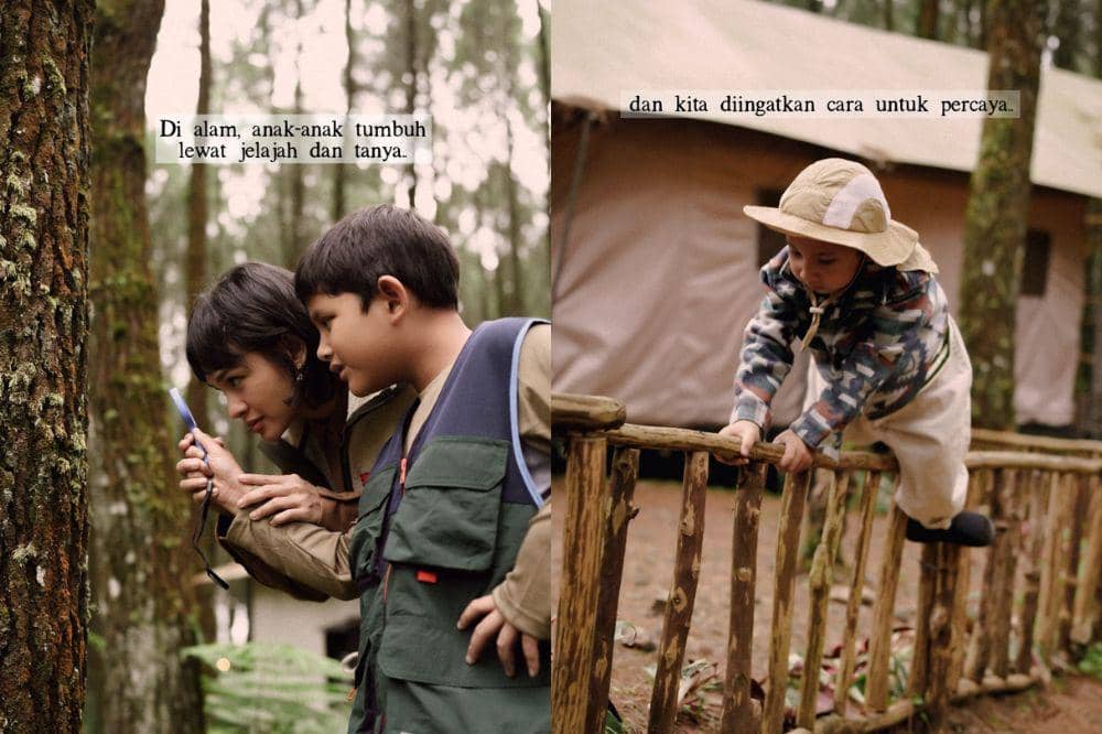 Andien, Kawa, dan Tabi mengeksplor hutan