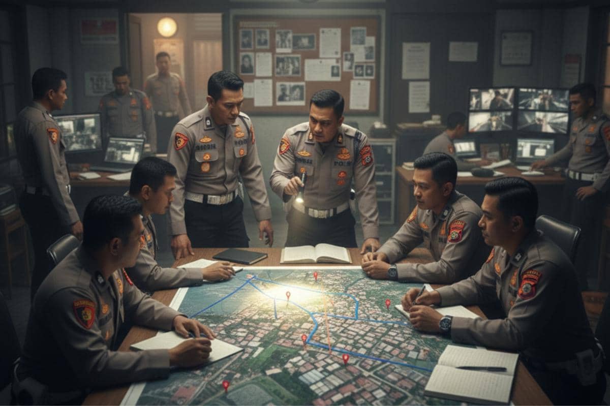 ilustrasi aparat keamanan berdiskusi