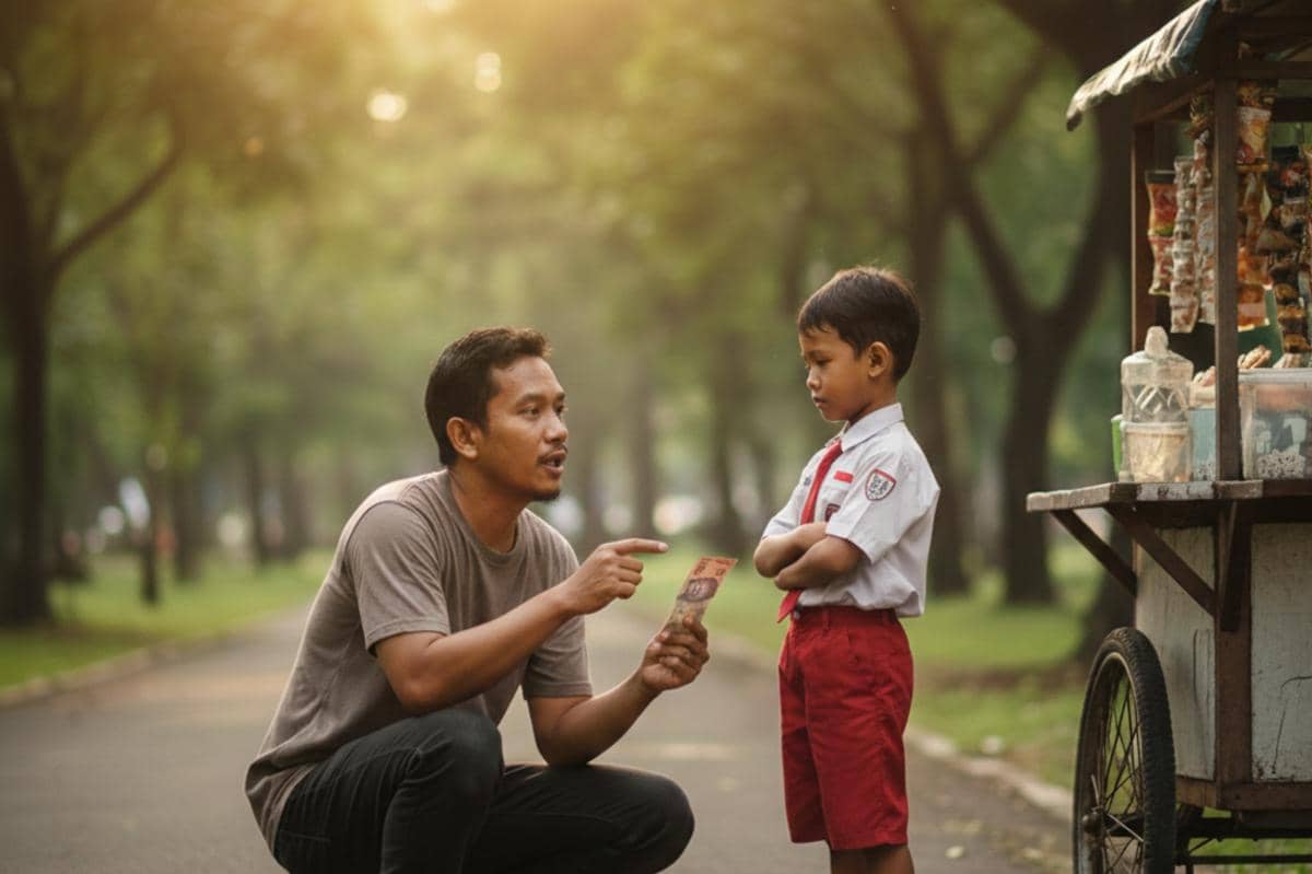 ayah menasehati anak dengan lembut