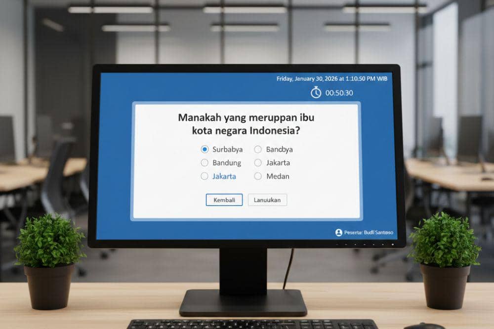 Soal pilihan ganda di komputer